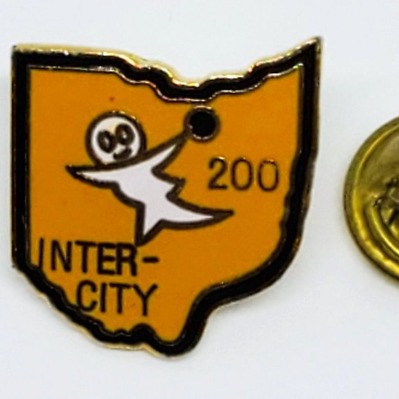 Ohio State Shape Intercity Bowling 200 Score GHOST Full Color Enamel Pin - Picture 1 of 5